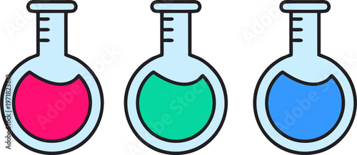 Scientific Round Bottom Flasks with Measurement Marks
