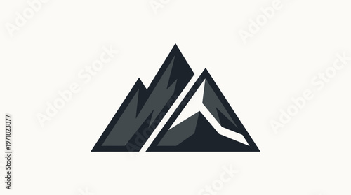 Geometric Mountain Peak Logo Icon