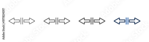 
outline icon set indicator with left and right arrow design