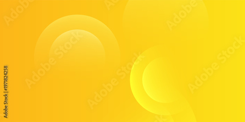 Abstract Yellow Gradient Background with Overlapping Geometric Circles and Soft Sun Glow