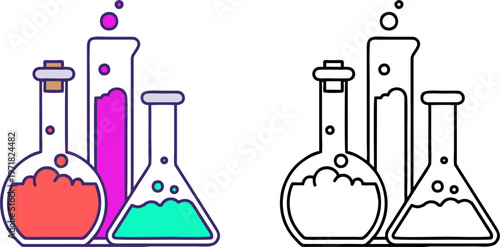 Chemistry Science Laboratory Glass Flasks and Beakers