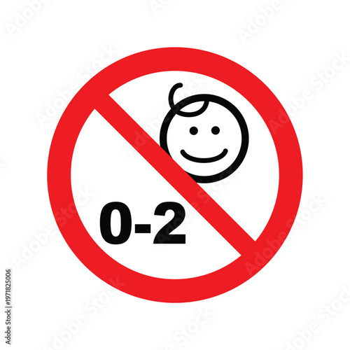 No Children Age 0–2 Icon Showing Prohibition For Toddlers In Restricted Or Hazardous Areas