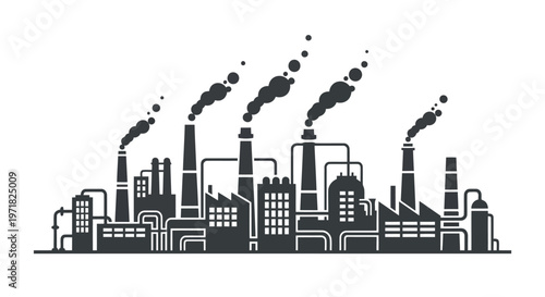 vector illustration of industrial factory