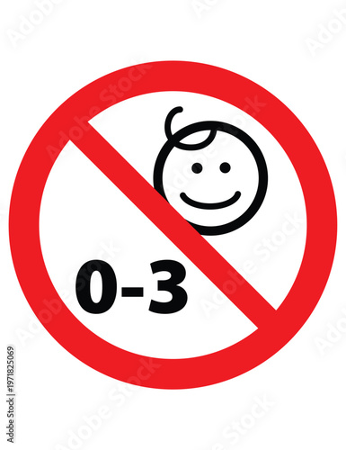 No Children Age 0–3 Icon Showing Prohibition For Infants In Strictly Controlled Zones
