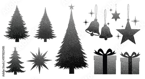 Close-up of a coniferous tree branch with needles and pine cones