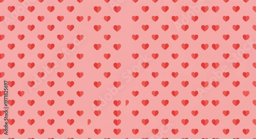 Pink heart pattern background, Valentine's Day design, red heart dots, love texture, romantic vector