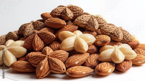 A Delicious Pile of Assorted Nuts Including Almonds and Walnuts.