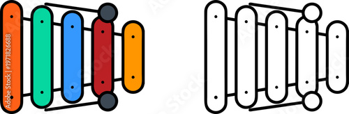 Vibrant Percussion Xylophone Instrument with Mallets