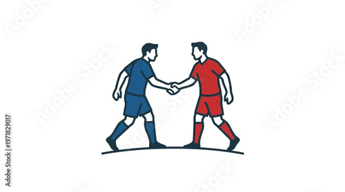 Soccer Players Shaking Hands Team Spirit and Sportsmanship