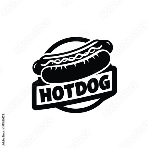 Delicious hotdog with mustard in a bun on a bun wrapper