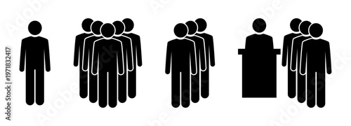 People icons set with singl...