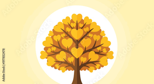 Modern Flat Design Bodhi Tree Vector for Vesak Day Celebration Background