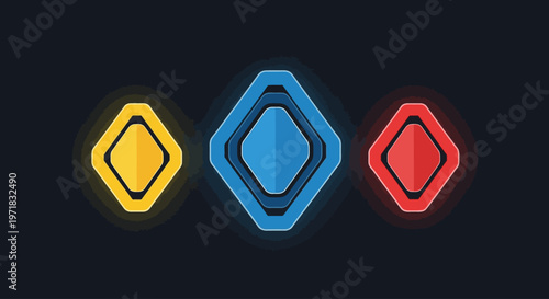 Triple Gem Tiratana Abstract Flat Vector for Buddhist Vesak Concept