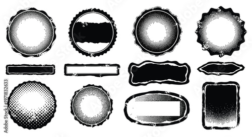 Set of stylized skull icons in different lighting and angles