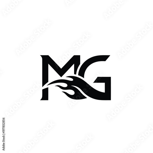 Stylized monogram with interlocking letters mc in bold sans-serif font