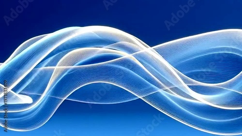 Abstract glowing blue wave design element.