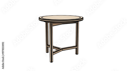Wooden Round Side Table with Intersecting Legs Minimalist Furniture Design