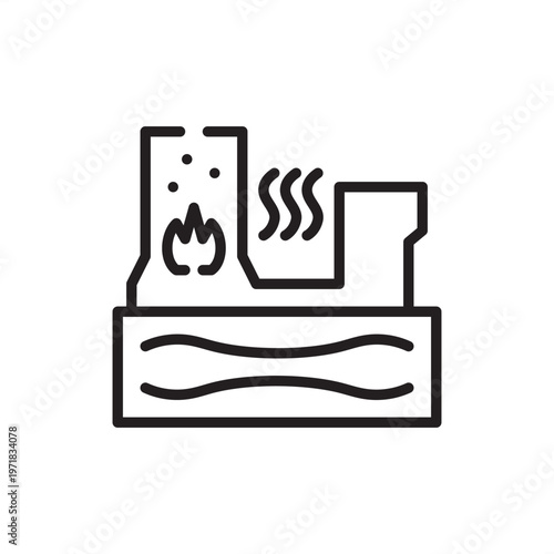 Smelter furnace icon symbolizing metal extraction, representing thermal hardware, ore smelting tools, metallurgy gear, industrial furnace systems, and molten material production logistics.