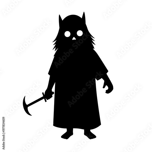 Mysterious Figure with Pickaxe: A solitary silhouette of an enigmatic figure, holding a pickaxe and radiating an aura of the unknown. Explore the symbolism and mystery.