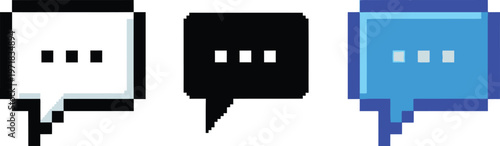 a simple digital illustration showcases three distinct speech bubbles in monochrome and vibrant blue representing communication high quality professional detailed modern