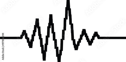 a minimalistic illustration depicts a black heartbeat line on a neutral beige background representing life rhythm and medical concepts high quality