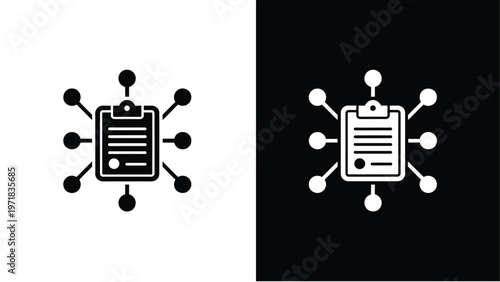 Smart contract icon simple flat design blockchain technology agreement symbol clean vector graphic