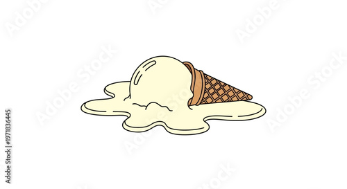 Melting Ice Cream Cone Dessert.
