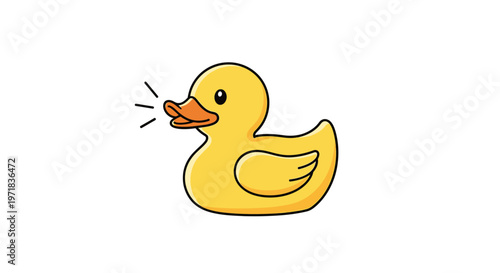 Yellow cartoon rubber duck toy.