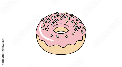 Pink Frosted Donut with Sprinkles.