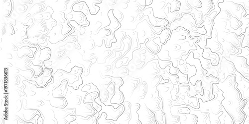Abstract topographic map lines on white background pattern design