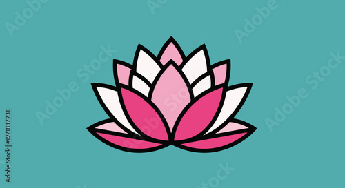 A beautiful, serene lotus flower illustration, symbolizing purity and enlightenment, ideal for celebrating Vesak, the Day of the Full Moon, a significant spiritual holiday