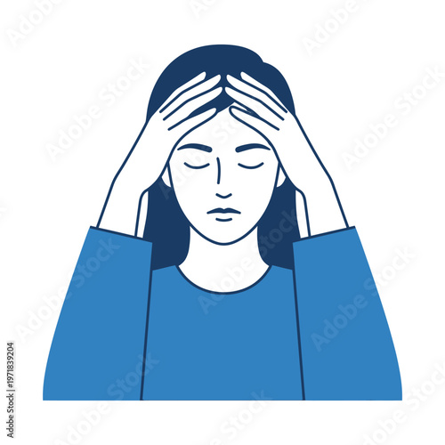 Woman with eyes closed focus and meditation
