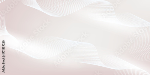 Latar belakang adalah latar belakang putih lembut dengan garis bergelombang, menciptakan tekstur halus, mengalir. 
