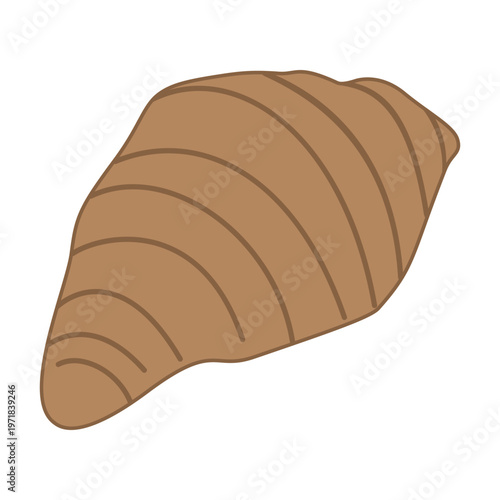 Hand drawn whole croissant Minimalistic flat design element Isolated vector French pastry illustration, bakery food clipart. Vector illustration Food Poster Thematic cards design element or media post