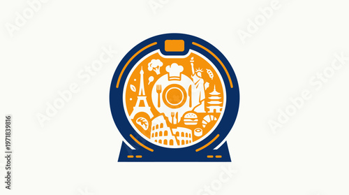 World Cuisine and Travel Concept Logo