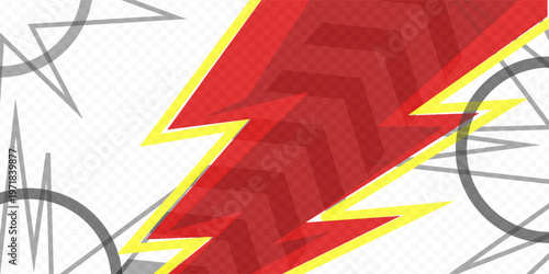 pop art Blank comic cartoon black background dengan red color thunder lightning. dialog kosong latar belakang petir. Gaya kartun latar belakang komikPrint