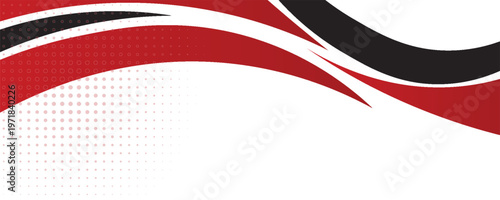 Gelombang merah abstrak mengalir dalam latar belakang hitam dan putih. elemen kurva latar belakang garis merah. Jas untuk bisnis, sampul, header, wallpaper, korporat, situs web, selebaranPrint