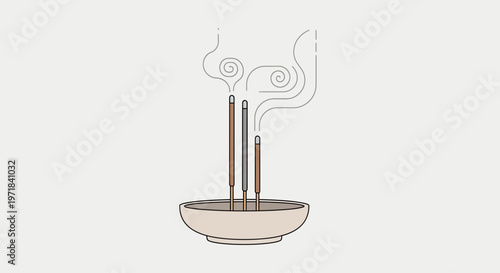 A tranquil depiction of incense burning, symbolizing peace and reflection on Vesak, the Day of the Full Moon