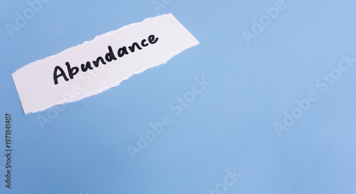 Photography Business Greeting Card on blue background, with Abundance text