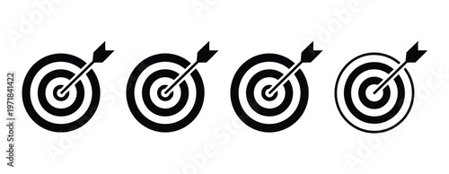 Target goal icon focus arrow archery bullseye symbol flat icons vector illustration design