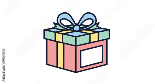 Colorful gift box with ribbon.