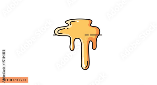 Yellow liquid dripping down slowly.