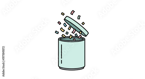 Green Can with Coins Spilling Out.