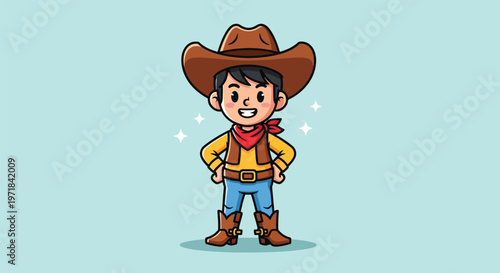 Cute Cowboy Character Illustration 1.