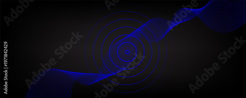 Radio Wave illustration effects on Green Screen background. circle waves in white background.Print