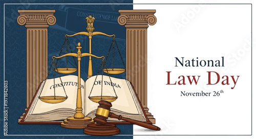 Law Day, legal scales, gavel, National Law Day, justice symbols, courtroom icons