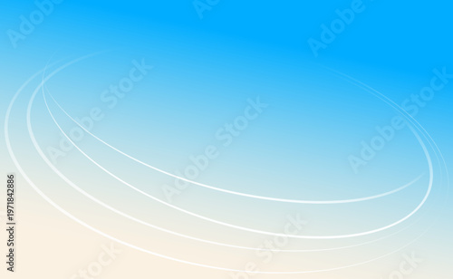 青からベージュへと滑らかに変化するグラデーションと柔らかな曲線ラインが重なる上品な抽象背景デザイン
