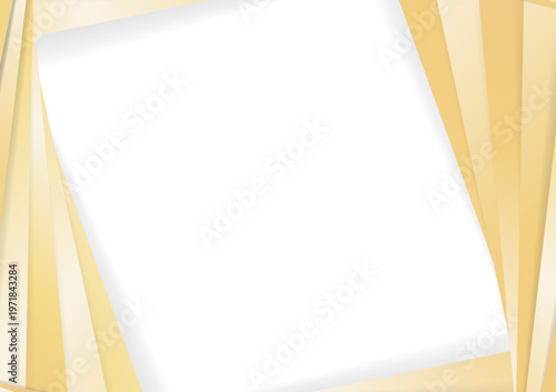 金色のフレームと白い中央スペースが際立つ高級感あふれる背景デザイン、エレガントな装飾テンプレート素材