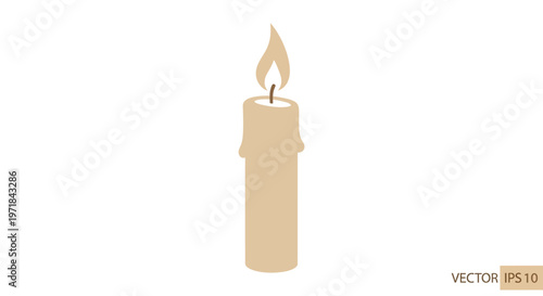 A burning candle with flame.