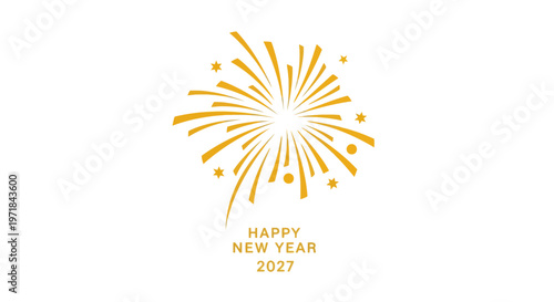 Golden Fireworks New Year Celebration Design.